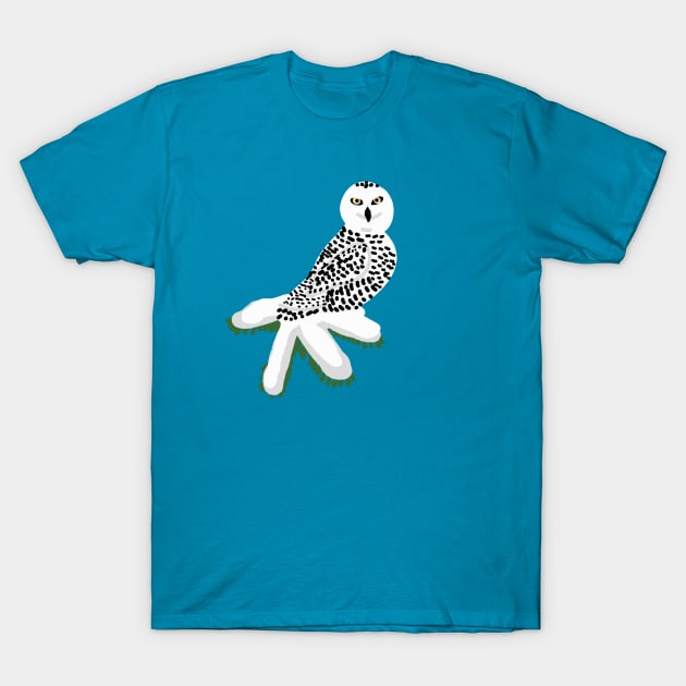 Snowy Owl Digital Art T-Shirt by Annelie